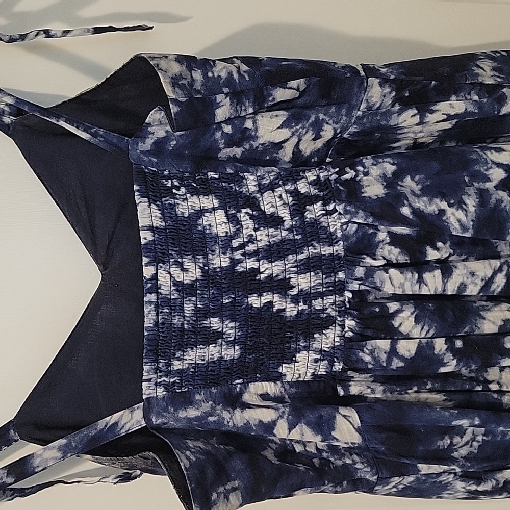GAP Blue Tie Dye Midi Dress Size 4 - Picture 6 of 9